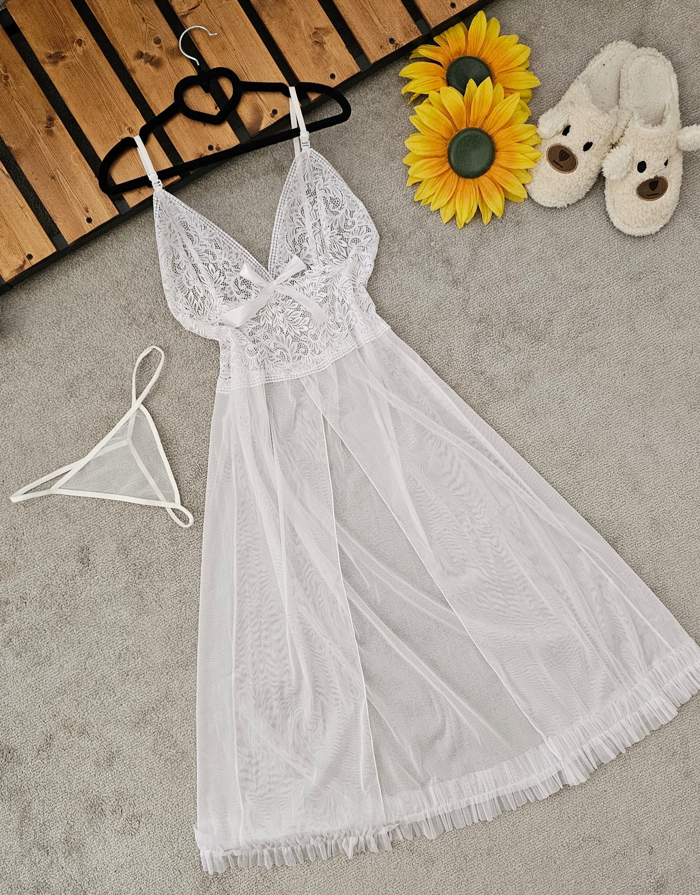 لباس خواب توری بلند زنانه کد ۰۹۰