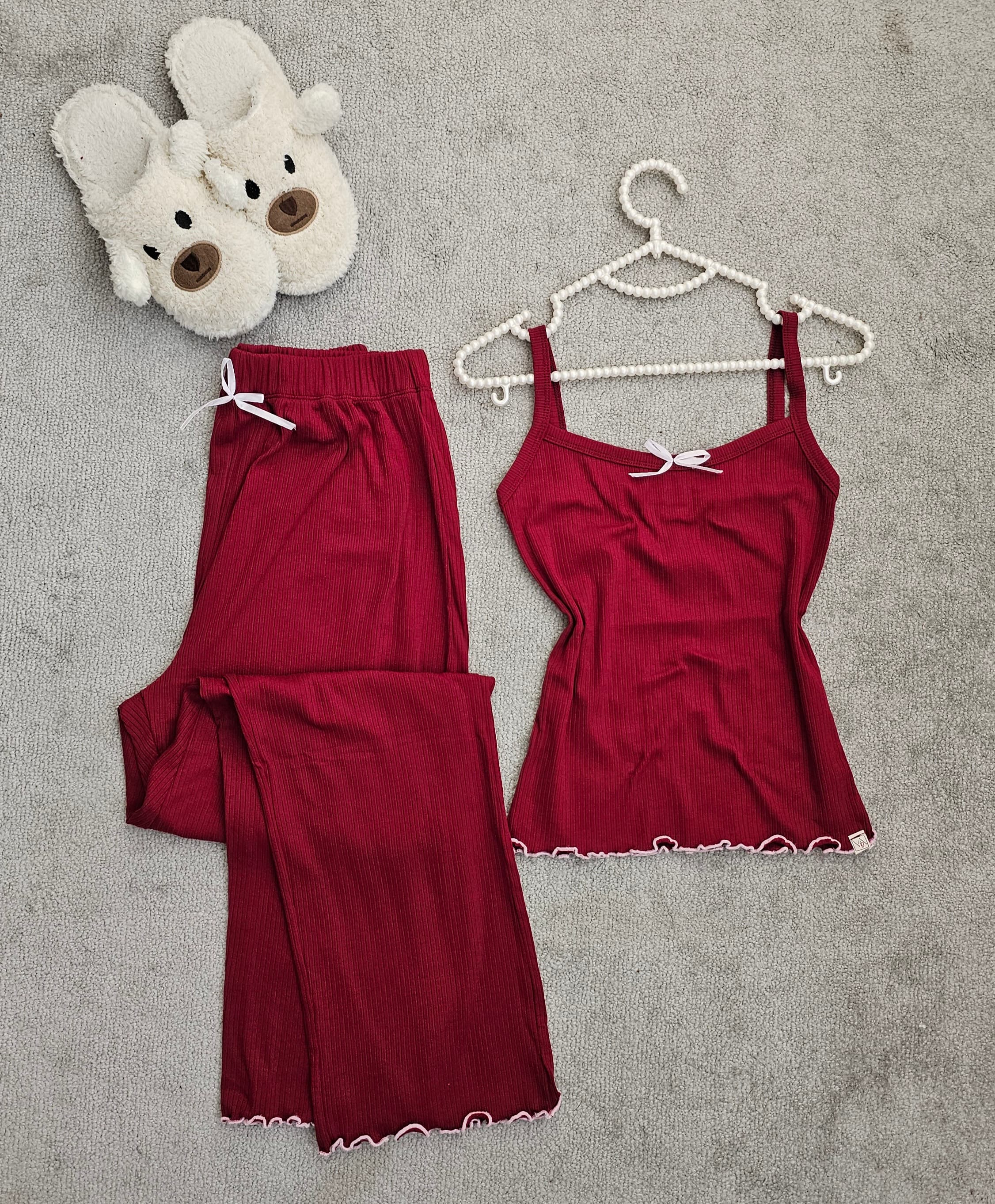 ست دو تیکه تاپ و شلوار زنانه کبریتی مدل ویولت کد 032