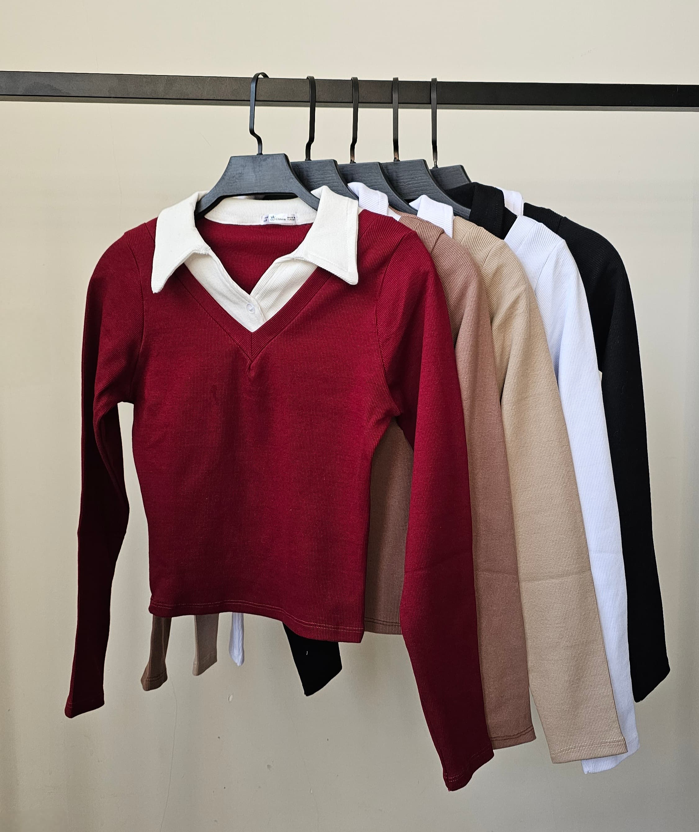 بلوز اولدمانی دو رنگ زنانه کد ۱۱۸