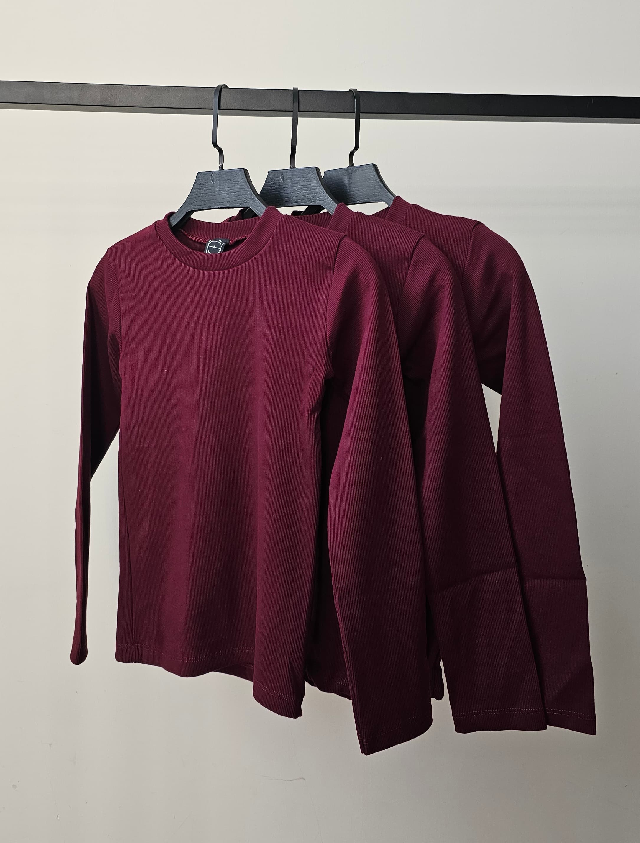 بلوز یقه گرد زرشکی زنانه کد 179