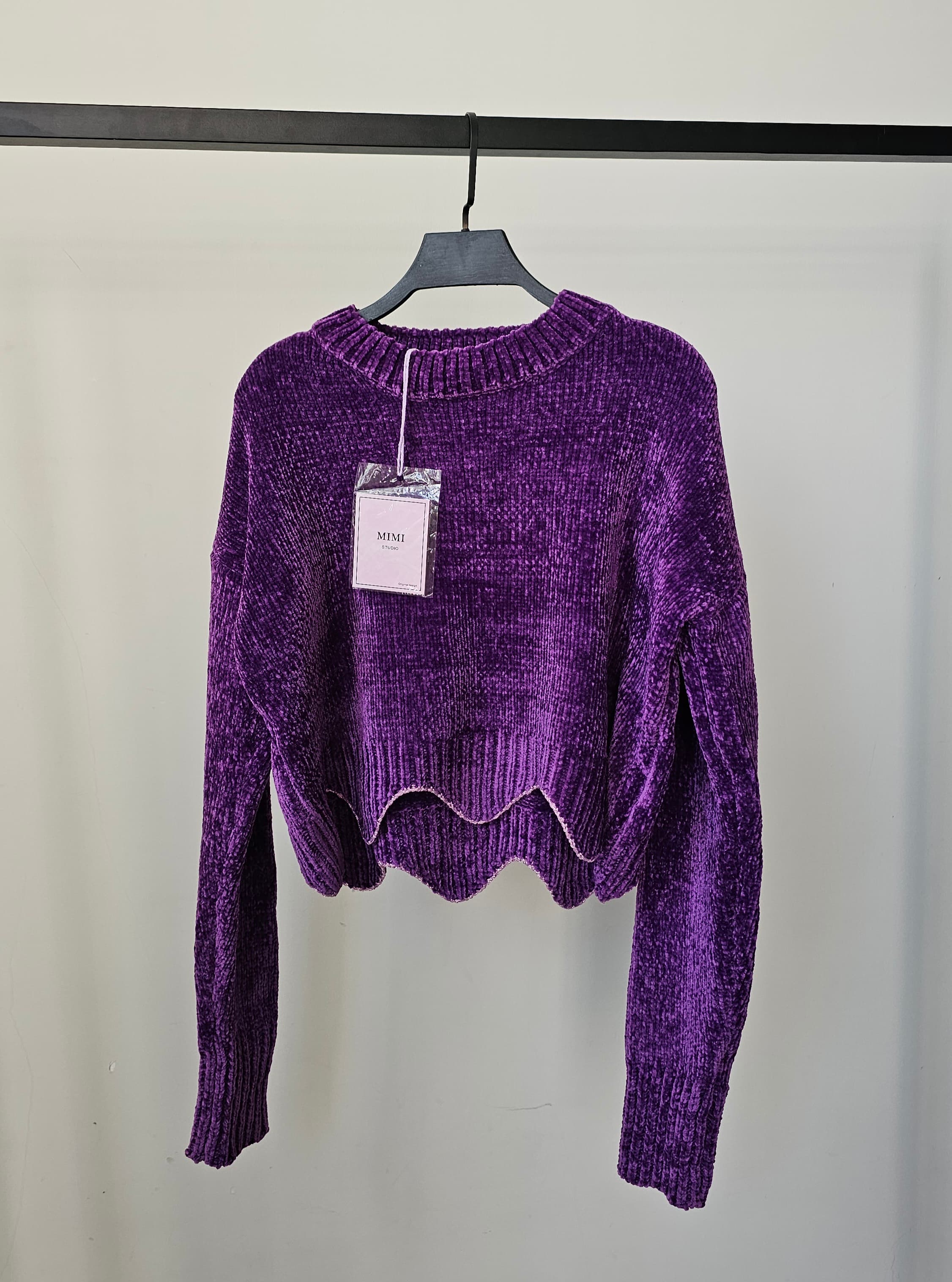 بلوز بافت پینترستی کبریایی زنانه کد 192