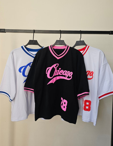 تیشرت باکسی تینیجری وارداتی مدل chicago کد 248