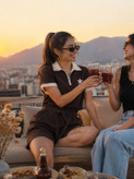 کراپ پلوشرت یقه سفید گلدوزی زنانه کد ۳۱۵